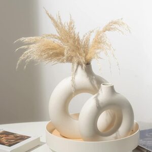 White Ceramic Vases - Set of 2